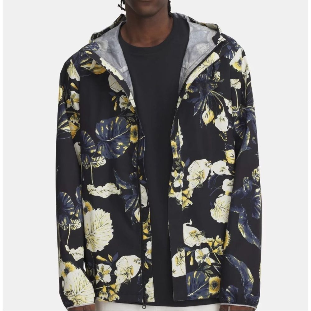 Under Armour Men's Floral Raincoat - Black, Yellow, White